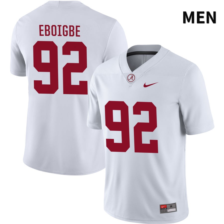 Alabama Crimson Tide Men's Justin Eboigbe #92 NIL White 2022 NCAA Authentic Stitched College Football Jersey YK16S80ZG